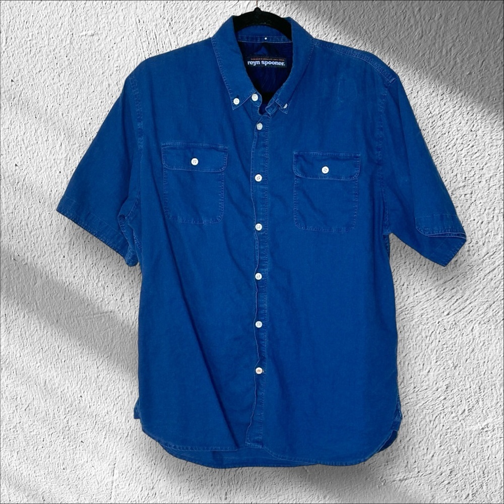 reyn spooner Royal Blue Short Sleeve Button-Down Shirt